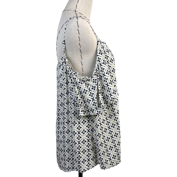 Signature Studio Geometric Multi Cold Shoulder Pullover Spaghetti Strap Blouse - Picture 4 of 7